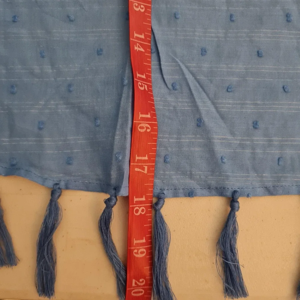 Vitamin A Scarf Wrap Womens One Size Blue Polka Dot Tassel Beach Sarong Cover-Up